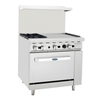 CookRite AGR-2B24GR-LP 36" Restaurant Gas Range With Burners Featuring Two Burners And A Griddle Top