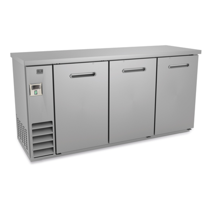 Kelvinator KCHBB72SS 73"W Three Solid Door Back Bar Cooler