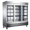 EFI C3-82GDSVCX 82" Three Door Glass Merchandiser Refrigerator With Stainless Steel Exterior