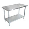 Omcan 47723 72" Adjustable Stainless Steel Work Table With Undershelf For Commercial Kitchens