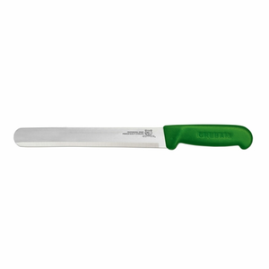 Couteau à trancher Omcan 12547 de 30 cm à lame droite avec manche vert