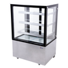 36-Inch Refrigerated Display Case with Glass Shelves for Showcasing Bakery Items and Beverages