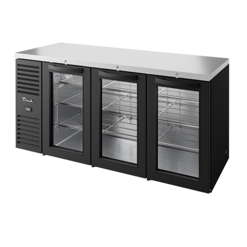 True Refrigeration Outdoor Back Bar Cooler With Three Glass Doors For Bars And Restaurants