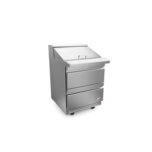 Fagor FMT-27-12-D2-N Mega Top Refrigerated Prep Table with Stainless Steel Finish and Three Drawers