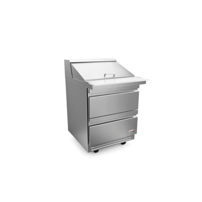 Fagor FMT-27-12-D2-N Mega Top Refrigerated Prep Table with Stainless Steel Finish and Three Drawers