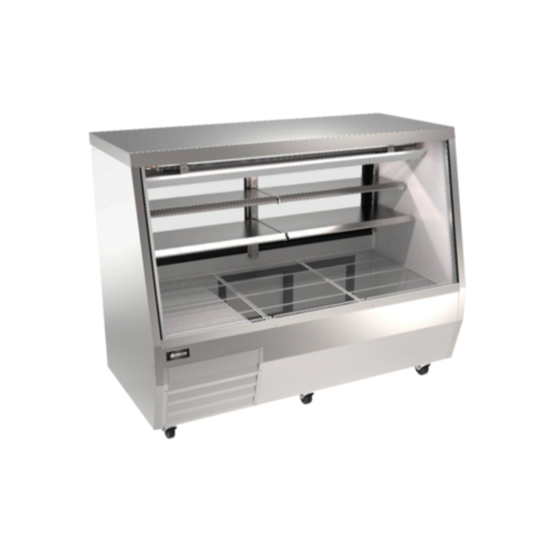 OMCAN 50107 71-Inch Refrigerated Deli Display Case With Upper Display And Refrigerated Storage Below.