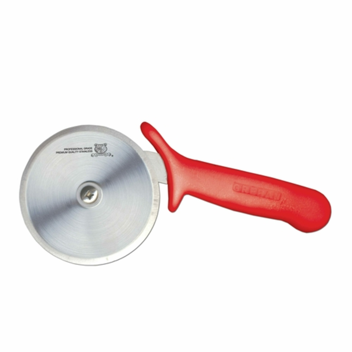 Omcan 12813 4-Inch R-Style Commercial Pizza Cutter Red Handle