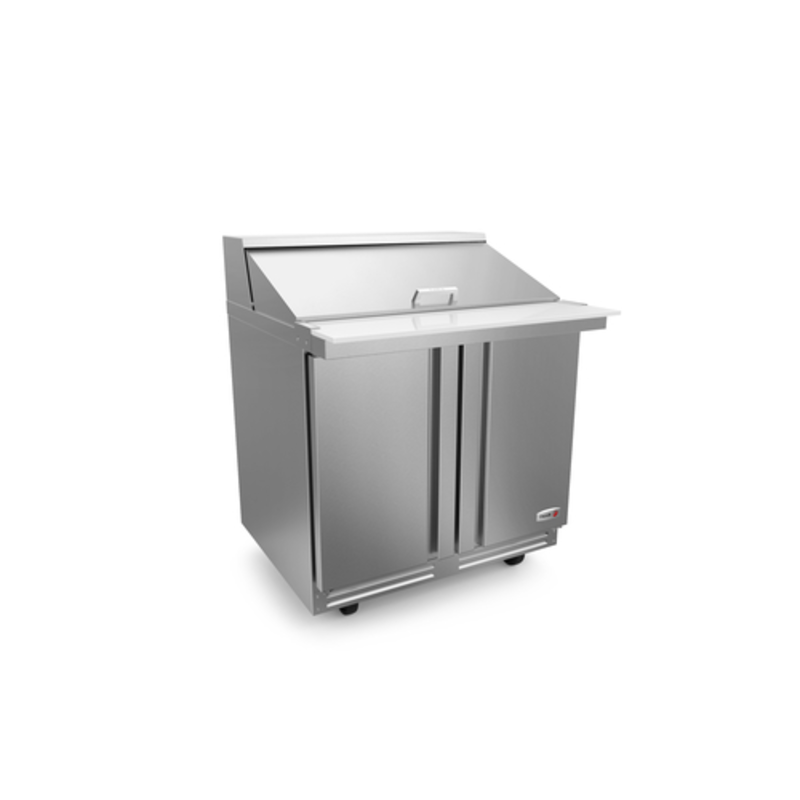 Fagor Mega Top Sandwich Salad Counter stainless steel refrigerated unit with high-performance capabilities.