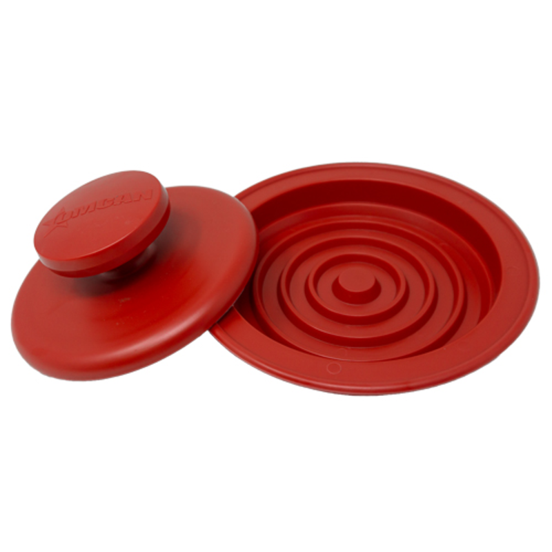 Omcan 48112 Manual Hamburger Patty Press, Countertop 5-inch Patty Diameter red patty press plates and lid