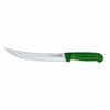 Alt Tag: Omcan 12347 10-Inch Breaking Knife with Green Polypropylene Handle, 10-inch curved butcher blade for breaking down large cuts