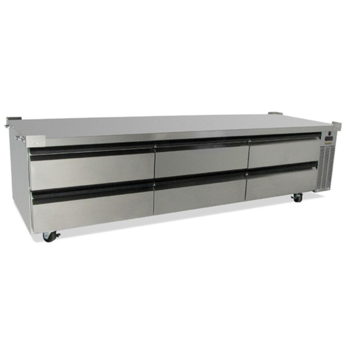 Silver King SKRCB97HL-EDUS1 97" Six-Drawer Refrigerated Chef Base