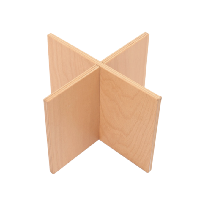 Omcan 81223 Linea Dori 11” x 11” x 8” Beech Removable Support for Serving Boards wooden removable cross stand