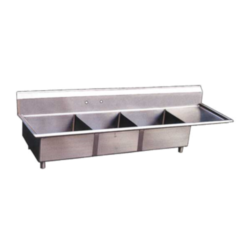 75 Inch Stainless Steel Pot Sink With Three Compartments For Efficient Washing In Commercial Kitchens