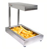 Omcan 23574 Countertop Ceramic Food Warmer Station for French Fries stainless steel heat lamp station with fry pan