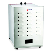 Étiquette alternative : Omcan 47042 Comptoir commercial en acier inoxydable à 16 étagères Déshydrateur alimentaire en acier inoxydable à 16 plateaux vue de face