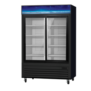 Bluenix BGM47SLB-HC 54.38 Inch Refrigerated Sliding Glass Door Merchandiser
