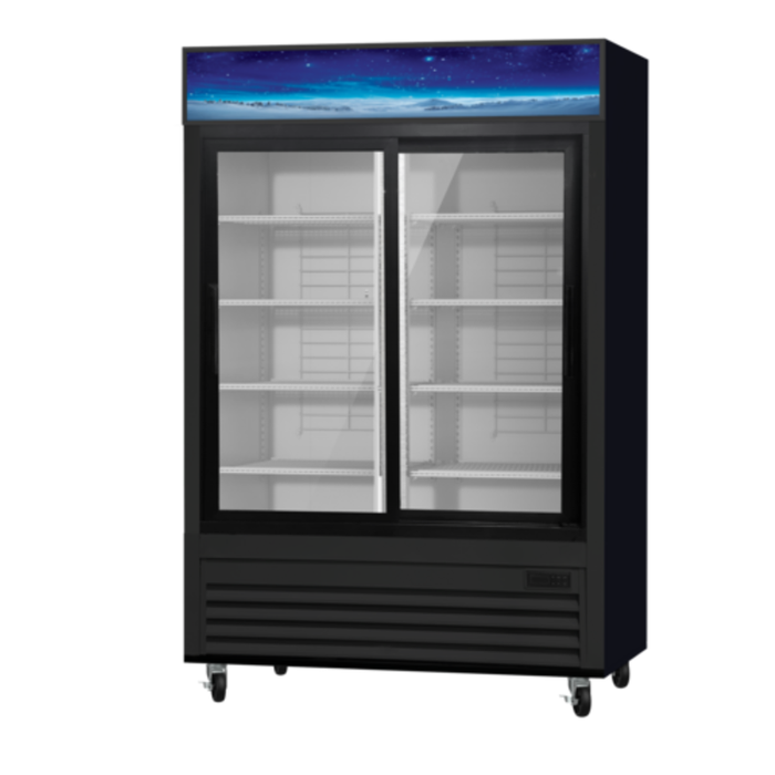 Bluenix BGM47SLB-HC 54.38 Inch Refrigerated Sliding Glass Door Merchandiser