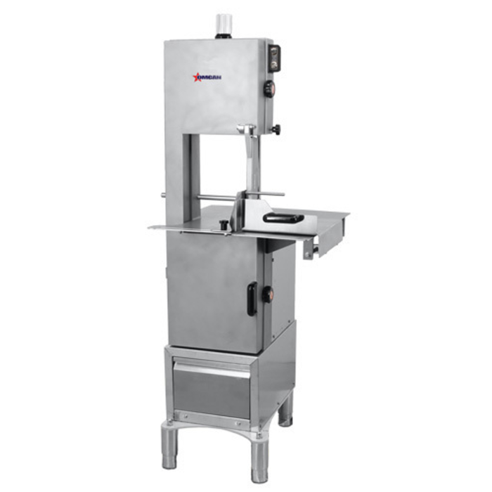OMCAN 46786 Floor Model Electric Meat Bone Saw 79.5-inch all-stainless steel commercial band saw with cutting table