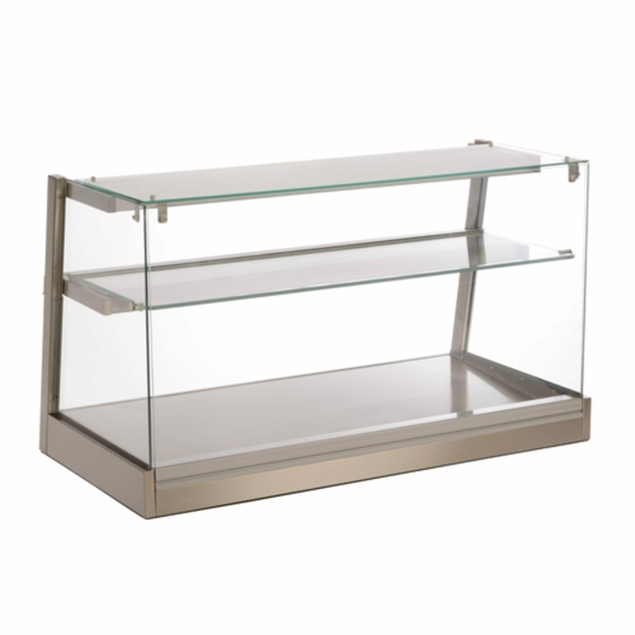Heated Deli Display Cabinet Featuring Two Clear Glass Shelves For Optimal Food Presentation