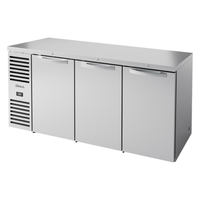 Réfrigérateur de bar arrière True TBR72-RISZ1-L-S-SSS-1 à portes pleines de 72" pour extérieur