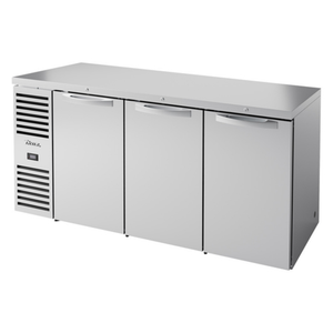 Réfrigérateur de bar arrière True TBR72-RISZ1-L-S-SSS-1 à portes pleines de 72" pour extérieur