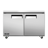 OMCAN 58015 Juneau 48-Inch Stainless Steel Undercounter Freezer two-door commercial reach-in unit, stainless exterior, on casters