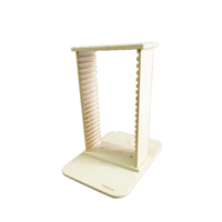 Alt Tag: Omcan 81229 Linea Dori Beech Wood 20-Slot Rack for Pinsa Romana Serving Board three-tiered counter display stand