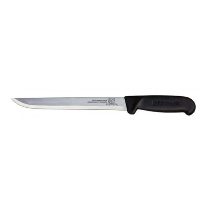 Omcan 11854 8-inch Straight Blade Light Gauge Fillet Knife with straight stainless blade and black handle