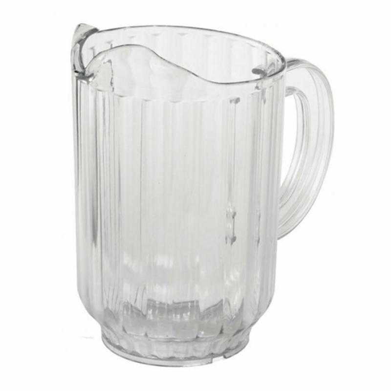 Omcan 80085 Break-Resistant Plastic Beverage Pitcher 60 oz. Capacity clear SAN plastic pitcher with handle for restaurant beverage service