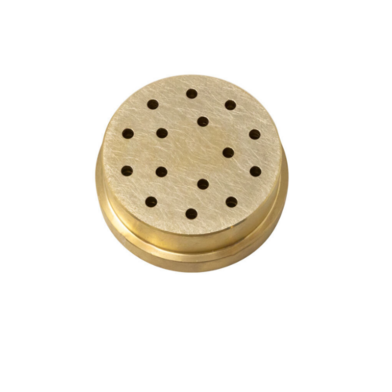 Balise alternatif : Matrice en bronze OMCAN 42939 pour créer une matrice en bronze spaghetti #12 de 2,5 mm avec face perforée pour la machine à pâtes OMCAN