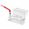 Heavy-Duty Commercial Fryer Basket With Red Handles, 11.25-Inch Long, Robust Frying Solution For Commercial Kitchens.