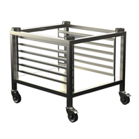 Mobile Equipment Stand For Alto-Shaam Oven On Wheels With Heavy-Duty Stainless Steel Construction.
