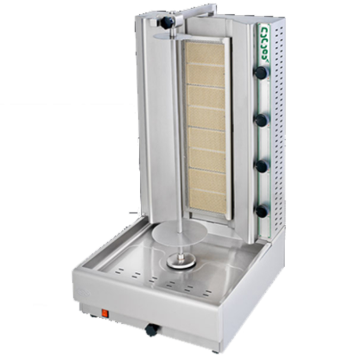 Visvardis DG10A Natural Gas Vertical Broiler Gyro Machine For Commercial Kitchens, 155-200 lbs Capacity.