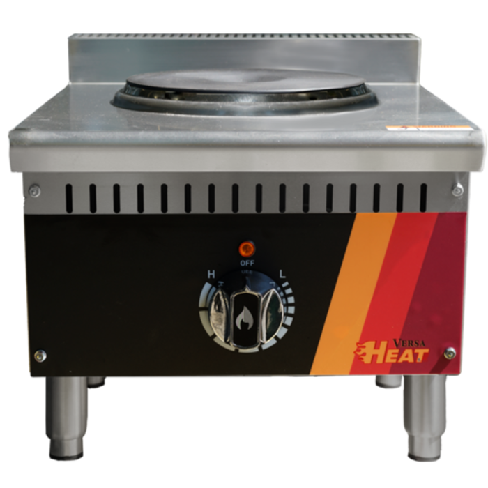 EFI HHP15-1B-ELC 15 inch countertop single burner electric hotplate with stainless steel construction and adjustable temperature control.