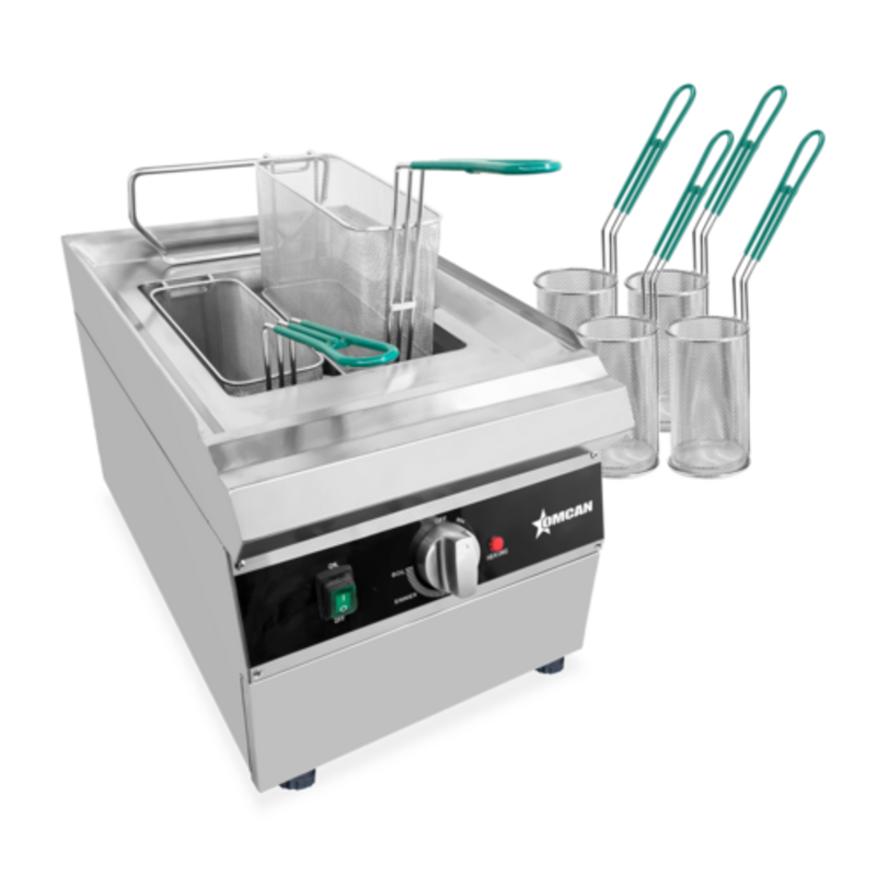 Omcan 47503 2.4 Gallon Electric Single Tank Pasta Cooker With Accessories For Quick Cooking