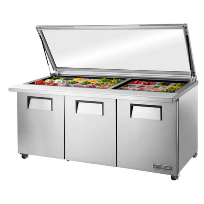 Réfrigérateur-table de préparation pour salades et sandwichs True Manufacturing Mega Top 72 pouces