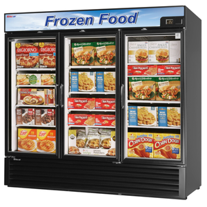 Turbo Air TGF-72F(B)-N 81-7/8"W Three-Section Glass Door Freezer Merchandiser