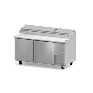 Fagor FPT-67 Refrigerated Pizza Prep Table With Two Sections And Durable Stainless Steel Finish
