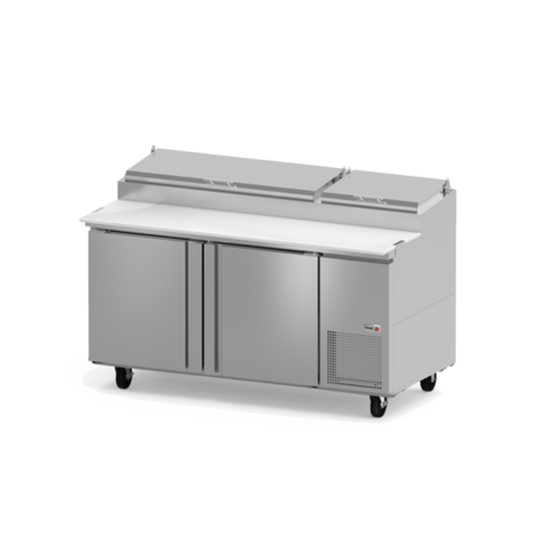 Fagor FPT-67 Refrigerated Pizza Prep Table With Two Sections And Durable Stainless Steel Finish