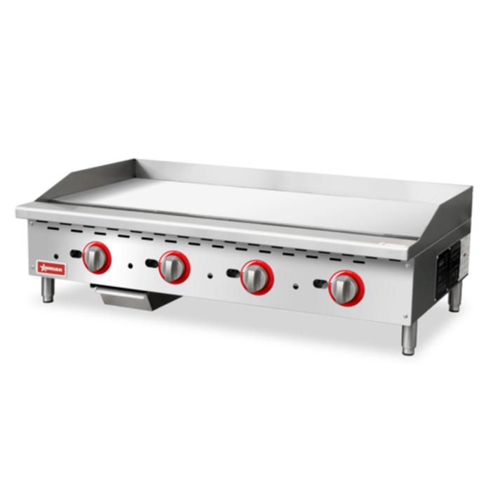 Omcan 47373 48" Countertop Natural Gas Griddle with Thermostat Controls