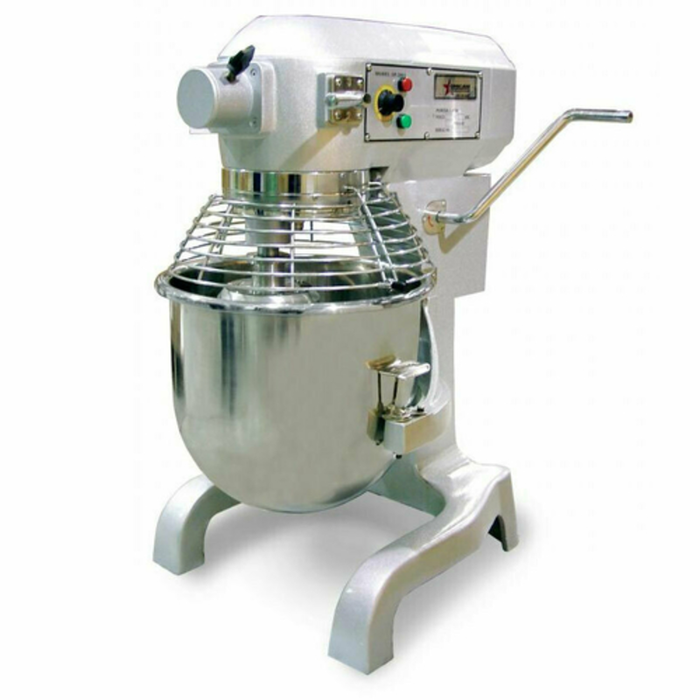 Alt Tag: Omcan 17835 20-Quart Commercial Planetary Stand Mixer with Timer, 20-quart stainless steel bowl, 3-speed 1.5 HP commercial mixer