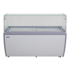 OMCAN 47744 71-inch Gelato Dipping Display Cabinet with Pans 71-inch glass gelato dipping display case cabinet