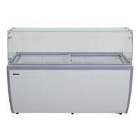 OMCAN 47744 71-inch Gelato Dipping Display Cabinet with Pans 71-inch glass gelato dipping display case cabinet