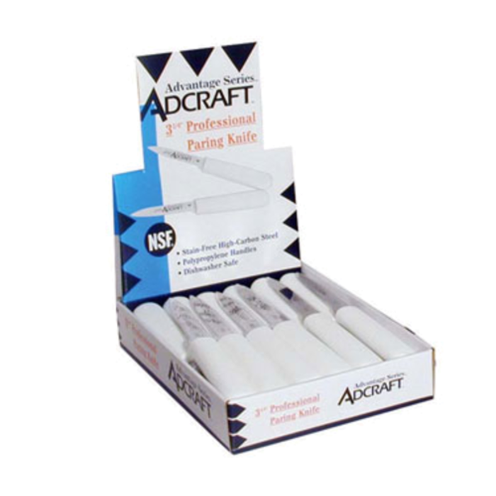 Adcraft CUT-3.25/CDWH Advantage Series 3.25" Paring Knife Display Pack