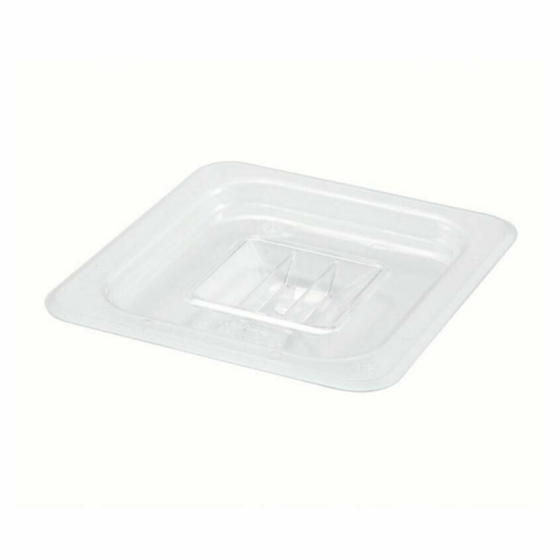 Omcan 80015 Polycarbonate Clear Solid Cover for 1/6 Size Food Pans clear durable solid lid for commercial food pans
