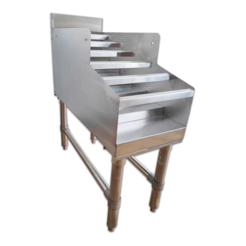 Omcan 47522 24-Inch Wide Underbar Bottle Storage Display Unit 120 Bottles stainless underbar bottle rack display