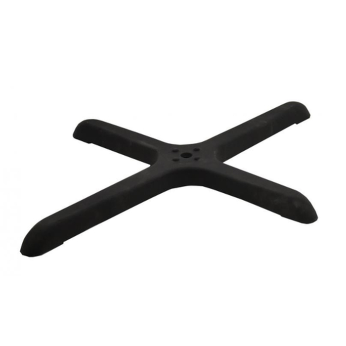 Alt Tag: OMCAN 43154 24" x 30" Cross Style Commercial Table Base black cross-style restaurant table base