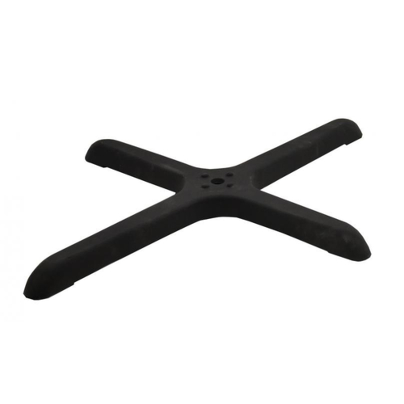 Alt Tag: OMCAN 43154 24" x 30" Cross Style Commercial Table Base black cross-style restaurant table base
