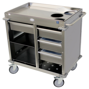 Cadco BC-4 MobileServ® Beverage Cart 40.63"W Stainless Steel