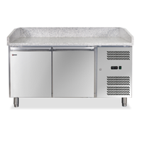 Omcan 39592 (PT-CN-0390) 59" Two-Door Granite Top Refrigerated Pizza Prep Table